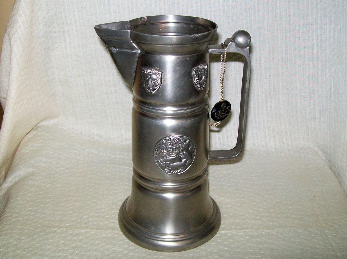 Pewter Large Flagon Lions Head Fantastic