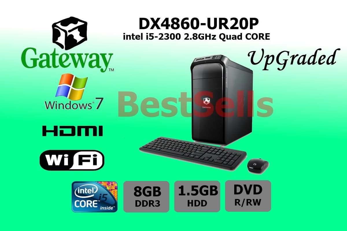   UR20P Desktop PC 2 8GHz Intel Quad Core i5 2300 8G 1 5TB DRW Win7