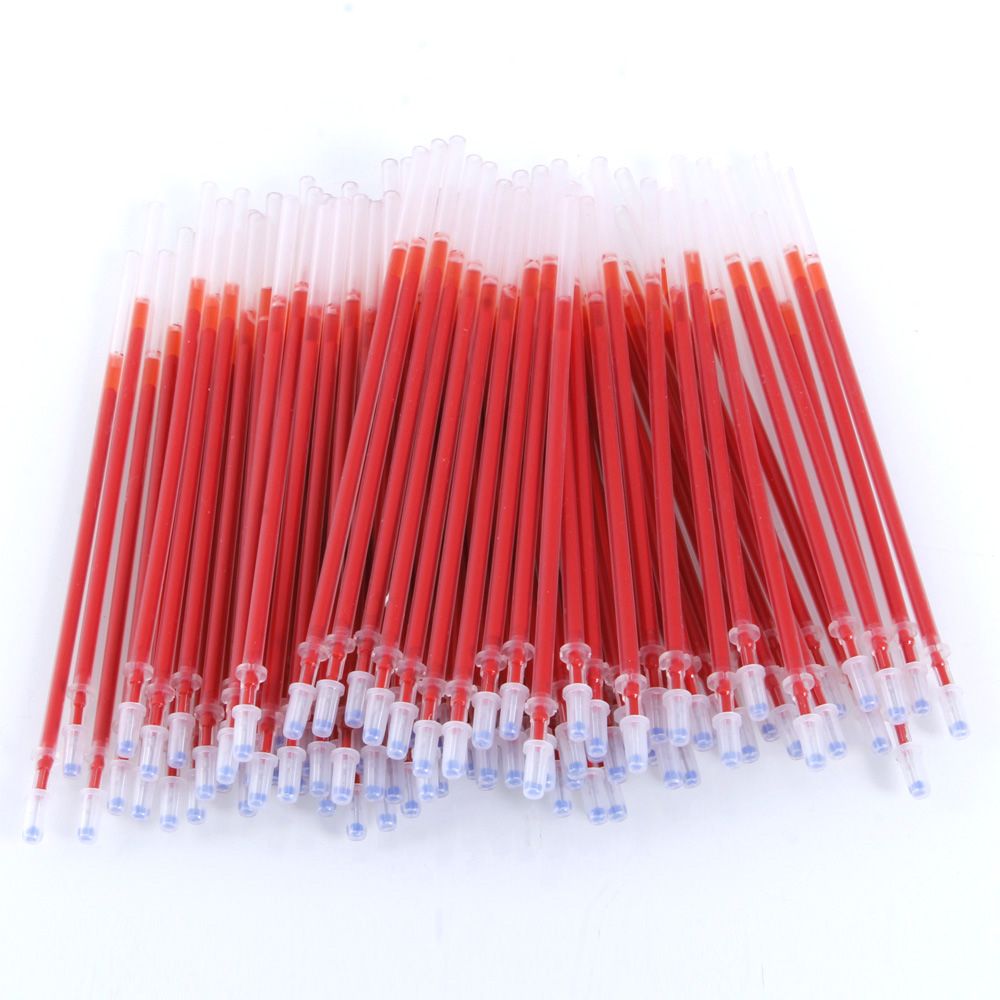 100 Pcs 0 38mm Gel Ink Pen Refills Fine Point Red New