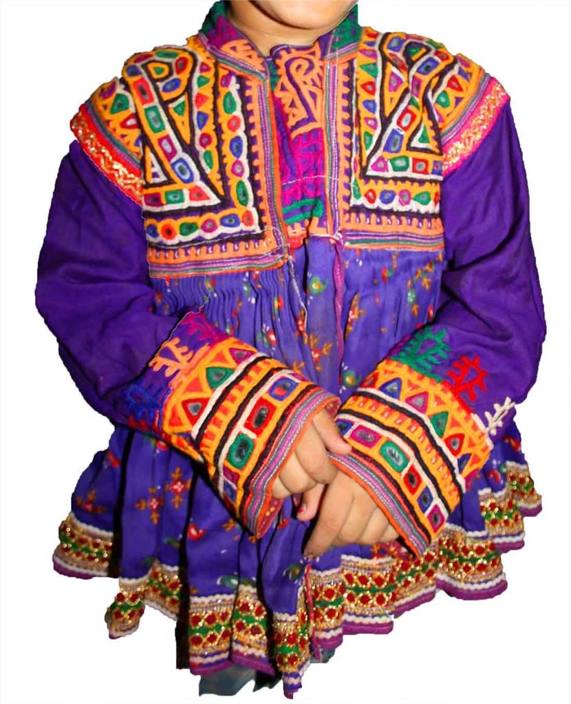  KUTCH RABARI BANJARA GYPSY TRIBE TRADITIONAL EMBROIDERY KIDS DRESS ATS