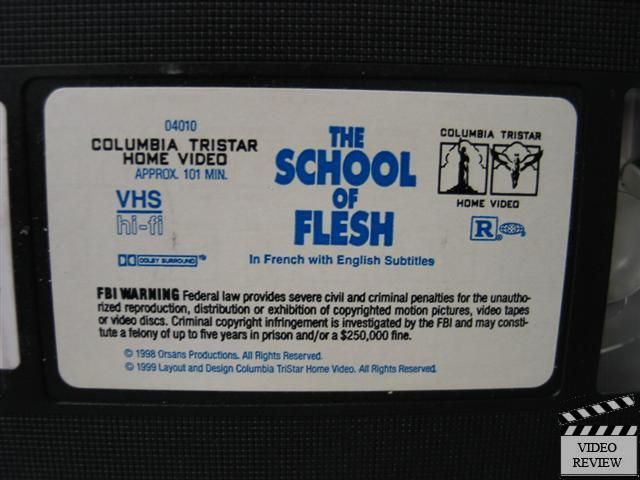 The School of Flesh VHS Isabelle Huppert, Vincent Martinez; FRE w/ ENG