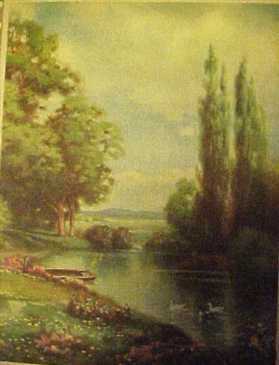 Beautiful R Atkinson Fox Pastural Scene Pond Ducks