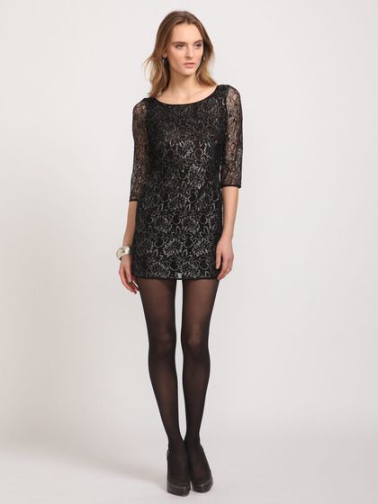 Short Sleeve Black Lace Dress Zara Madewell Similar Style