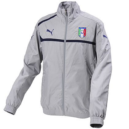 ITALIA Italy Grey PUMA Woven Track Jacket Warm Up Soccer MENS L NEW