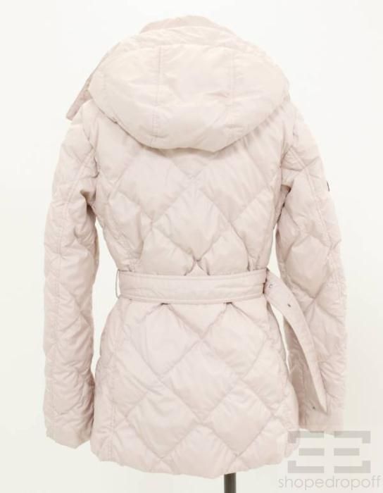 Burberry Light Pink Quilted Puffer Jacket Size Small