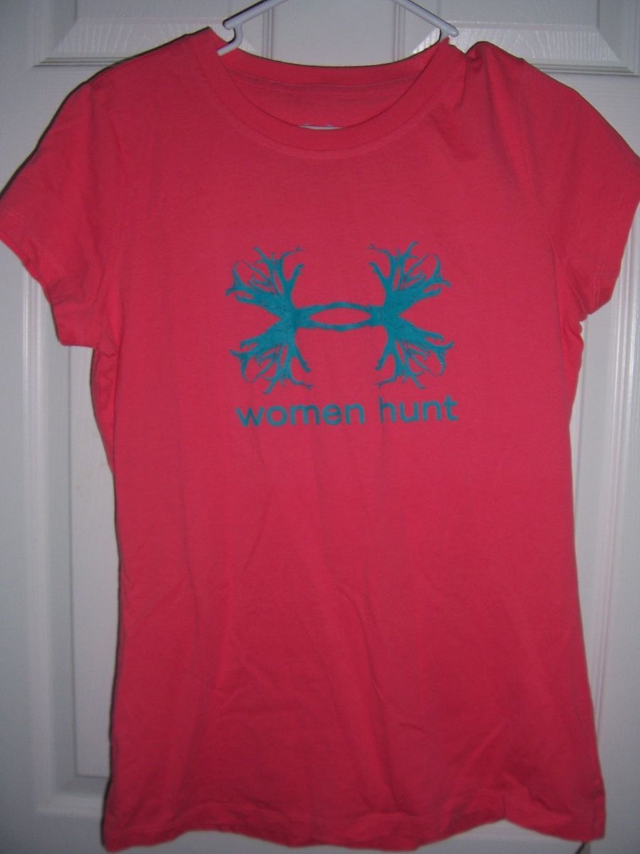  Shirt Women Hunt Antler UA Logo Short Sleeve New with Tags