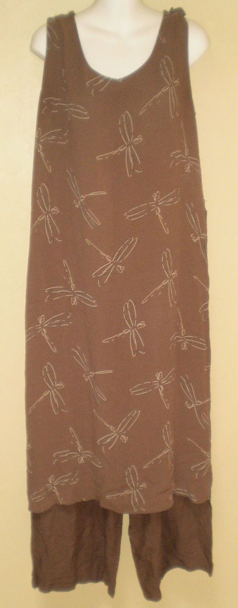 ANIMALE JACQUES RUC LAGENLOOK Layered Dragonfly Dress Pants M Art to