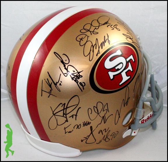  49ers Team Signed F s Football Helmet 28 Autos Gore Davis COA