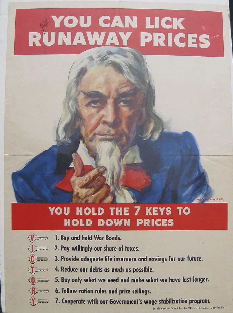  WWII Poster James Montgomery Flagg   You Can Lick Runaway Prices