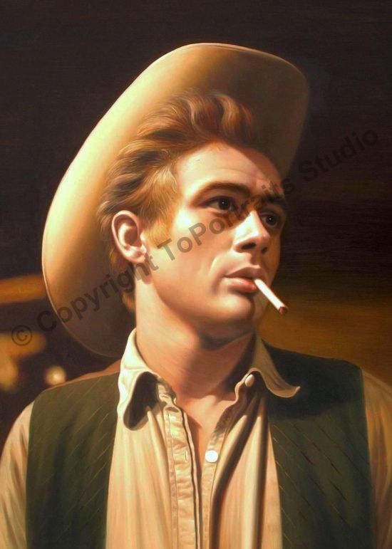 James Dean American Actor Original Canvas Oil Painting