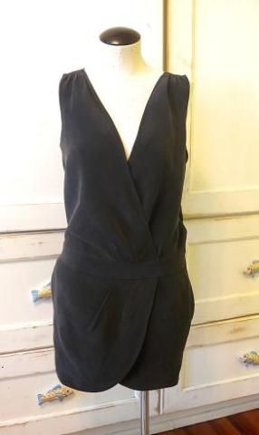 Crew $250 Washed Crepe Jane Dress 4 Black Party