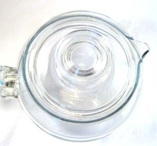 Vintage Pyrex Flameware Glass Teapot 6 Cup 8446 B Blue Tint