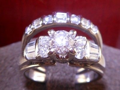 Certified Jared Round Diamond White Gold Engagement Ring Bridal Set