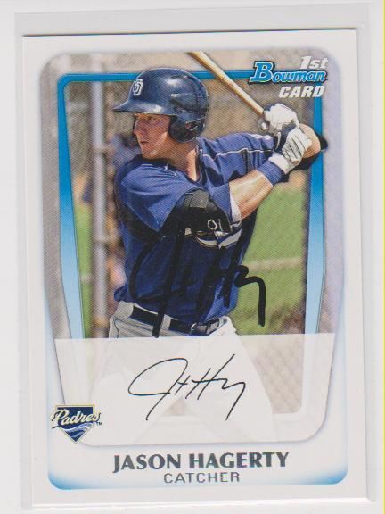 Jason Hagerty Padres 2011 Bowman Autograph Rookie BP35