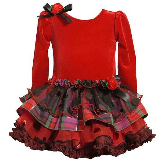 New Girls Bonnie Jean Sz 6 Red Plaid Ruffle Christmas Dress Holiday