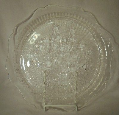 Jeannette Glass Iris Clear Pattern Dinner Plate