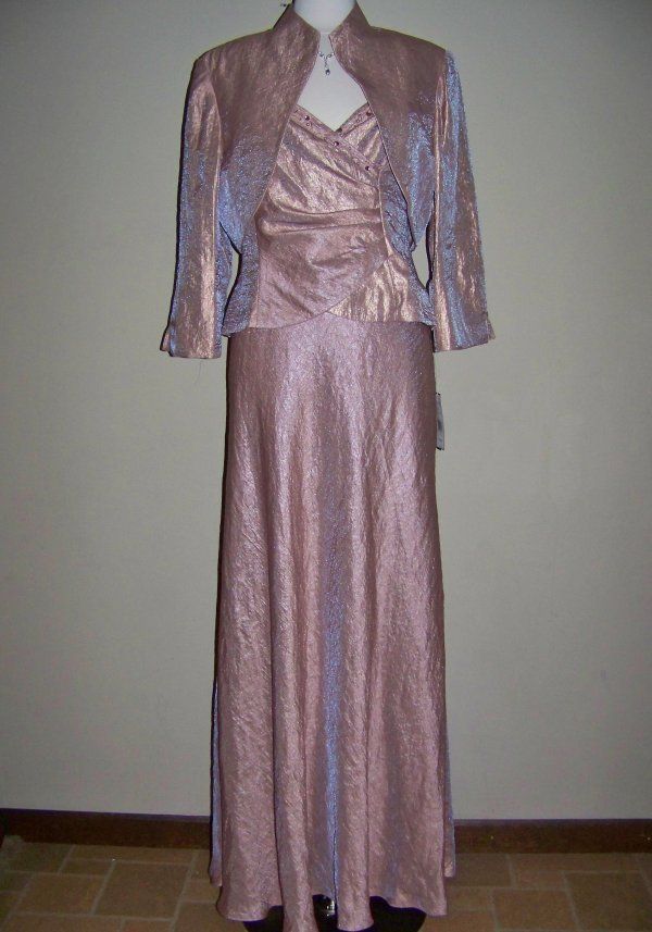 Jessica Howard Dusty Rose Embellished Dress Jacket 16 NWT $198