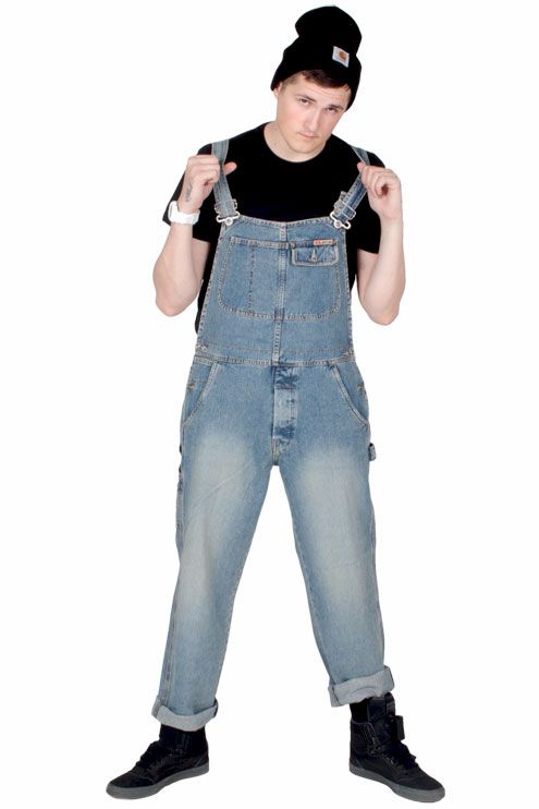 Jet Lag Regular Fit Denim Bib Overalls Stonewash Blue Overalls