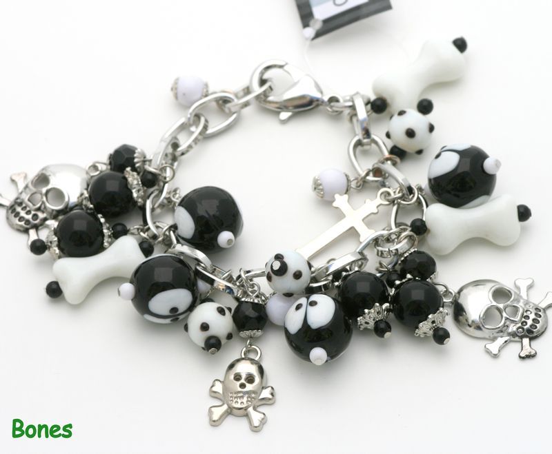 Halloween Glass Dangle Charm Bracelet Jewelry 6 Styles