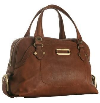 Jimmy Choo Togo Bowler Shoulder Bag Satchel Brown