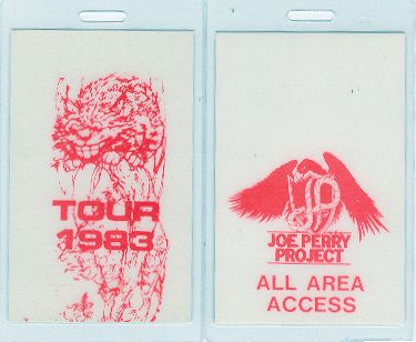 Aerosmith Joe Perry Project 1983 Laminated AAA Pass