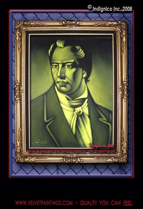 Mexican Velvet Painting of Original Mormon Joseph Smith