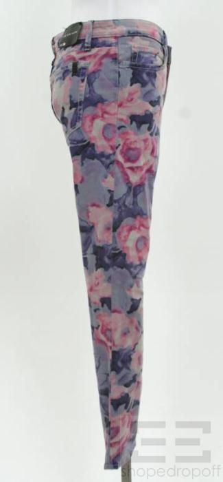 Joes Jeans Grey Pink Printed Skinny Jeans Size 30