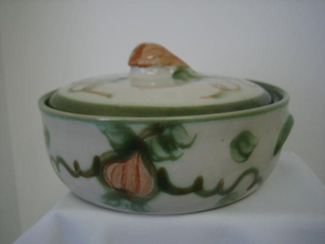 John B Taylor Pottery Covered Casserole Harvest Pattern