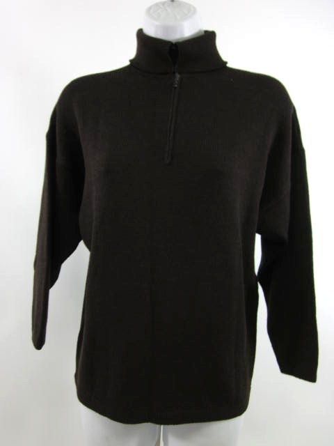 St John Sportswear Brown 3 4 Sleeves Turtleneck Top S