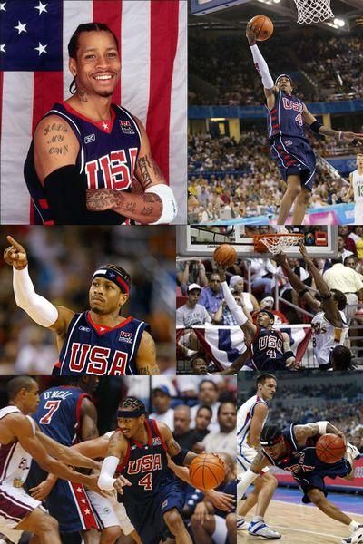 Allen Iverson AI 2004 USA Team 4 Swingman NBA Jerseys  