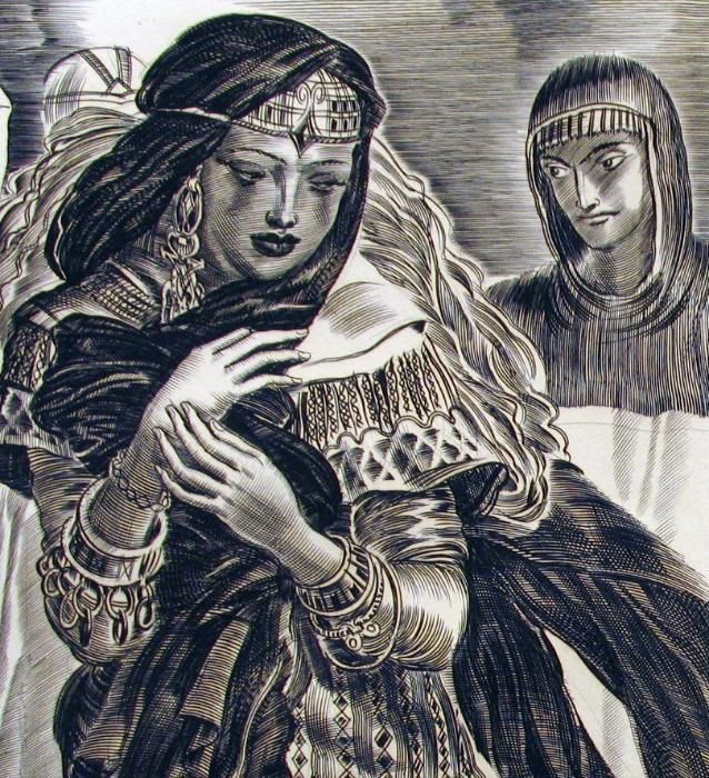 Samson Delilah John Milton RARE Engraving 1939 Decaris  