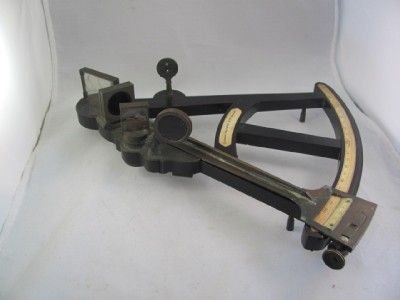 Original Vintage John Kehew Spencer Barrett Co Ebonized Quadrant Sextant  