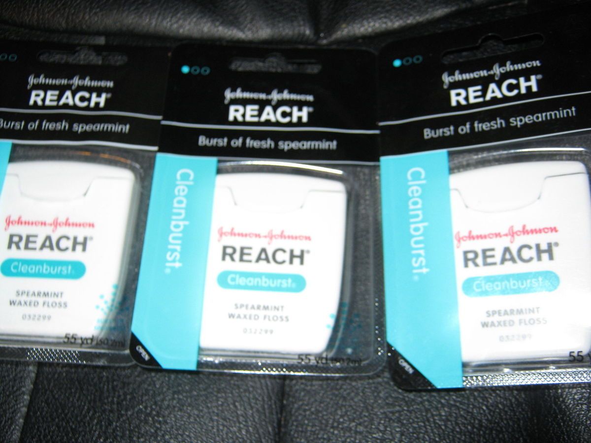 3 PK Reach Spearmint Waxed Dental Floss Johnson Johnson 55 yd Variety Avail  