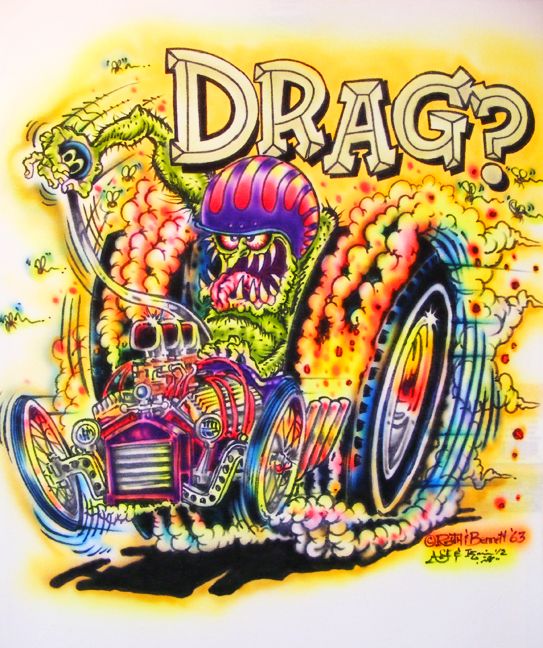 Johnny ACE Art AIRBRUSHED T Shirt RAT FINK Ed Big Daddy Roth DRAG Toons MONSTER  