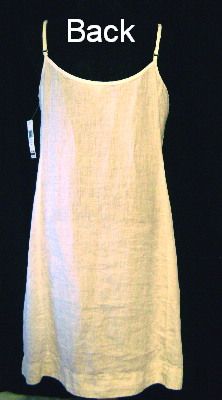 Eileen Fisher White Linen K L Cami Dress w Pleats M  