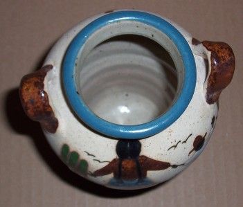 Signed Tonala Mexico Native Latino Pottery Art Vase Jug  