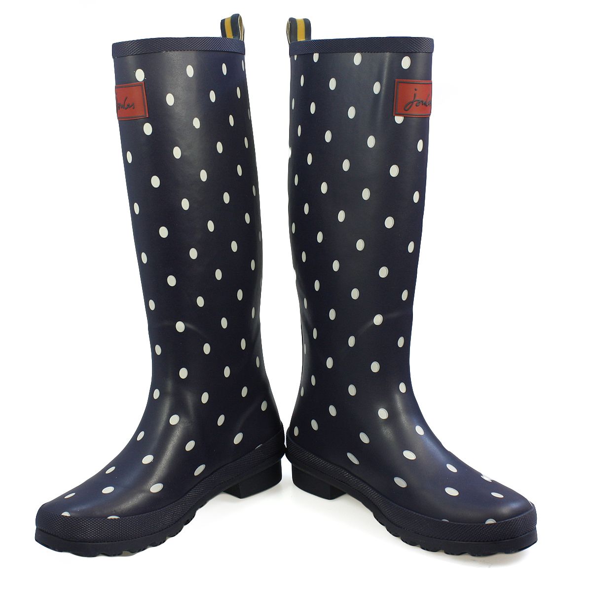 Joules Welly Print Spot Navy Spot Synthetic Wellington Boots  