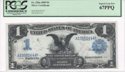 1 Silver Certificate 1899 FR226a Lyons Roberts PCGS Superb Gem New 67  