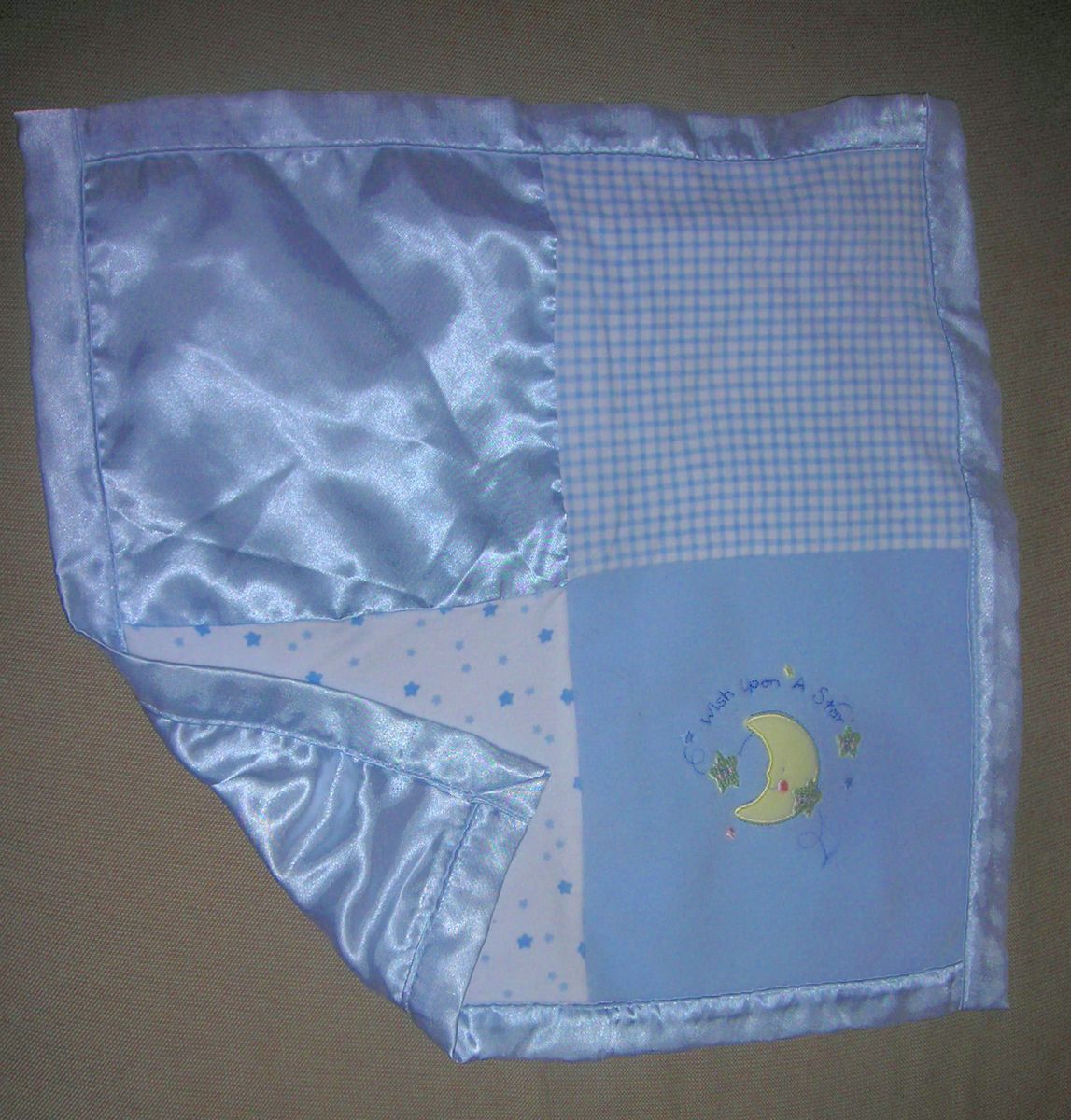 Just Born Baby Blue Security Blanket Wish Upon A Star Size 17x17 Inch