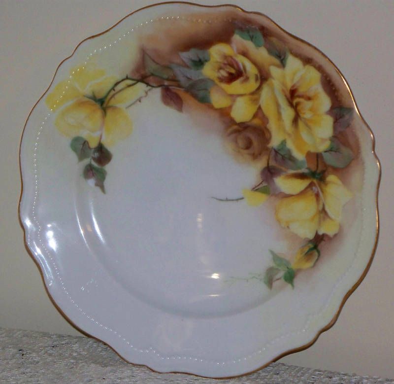 Antique O EG Royal Austria Vintage 83 4 Decorative Plate Yellow Roses