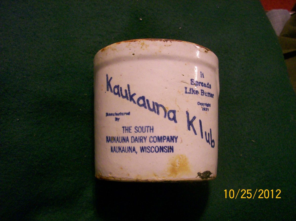 Kaukauna Klub Crock Kaukana Dairy Company Kaukauna Wisconsin