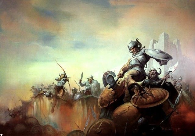 Ken Kelly Painting Robert E Howard Marchers of Valhalla