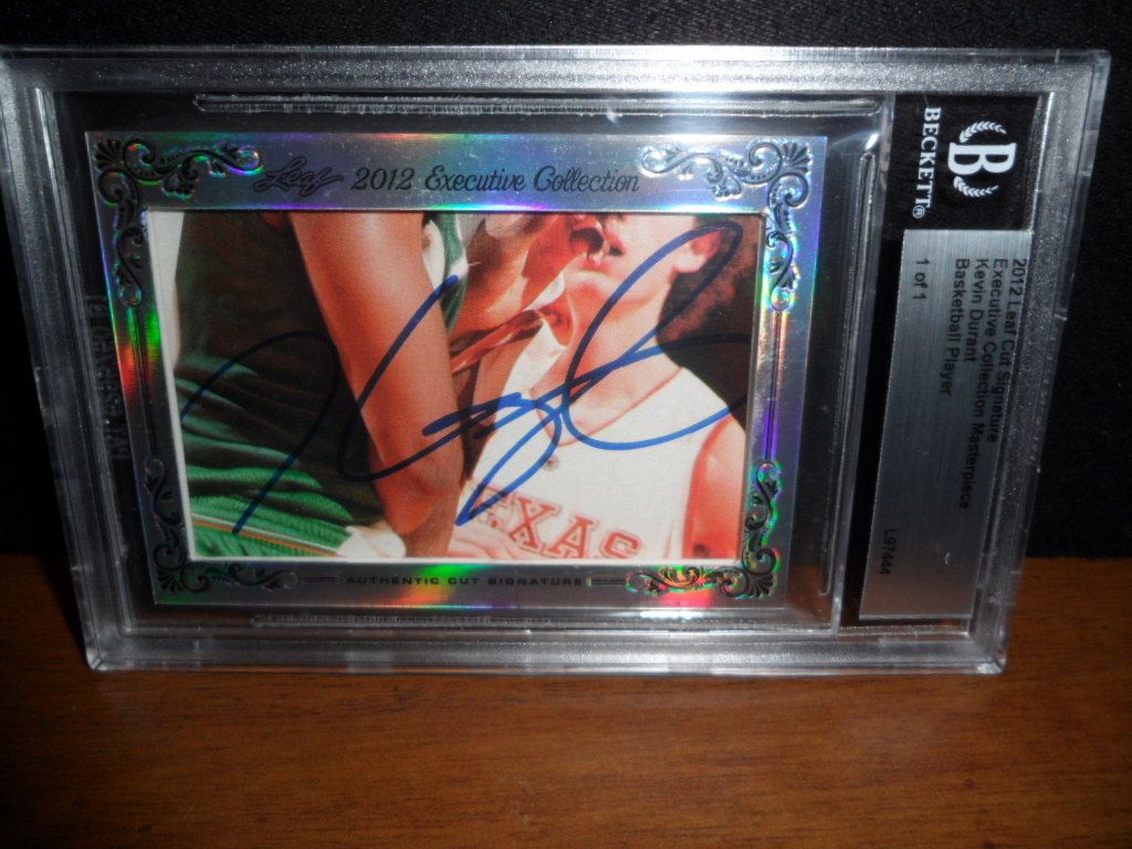 KEVIN DURANT #D 1/1 2012 LEAF CUT SIGNATURE AUTO/SIGNED OKLAHOMA CITY