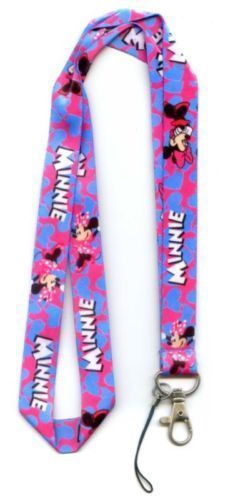 Kids Pink Blue Minnie Mouse Neck Lanyard Cell Badge ID Card Holder