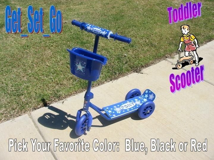 Toddler Scooter 3 Wheels Ride on Kids Kick Power Blue Boys Toy