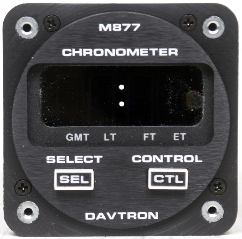 Davtron M877 Digital Aircraft Clock Chronometer Cessna Piper Beech