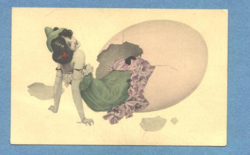 B6671 Unsigned Raphael Kirchner Postcard Egg Clown