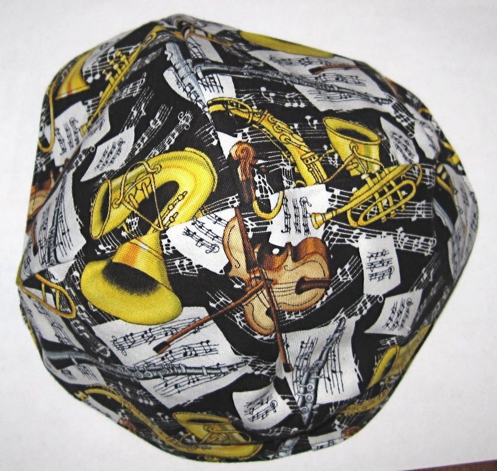 Music yarmulke klezmer kippah musical instruments skullcap handmade