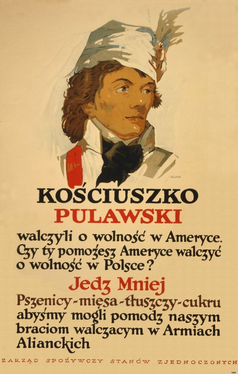 WWI POLISH HEROES POSTER THADDEUS KOSCIUSZKO ILLIAN COUNT CASIMIR