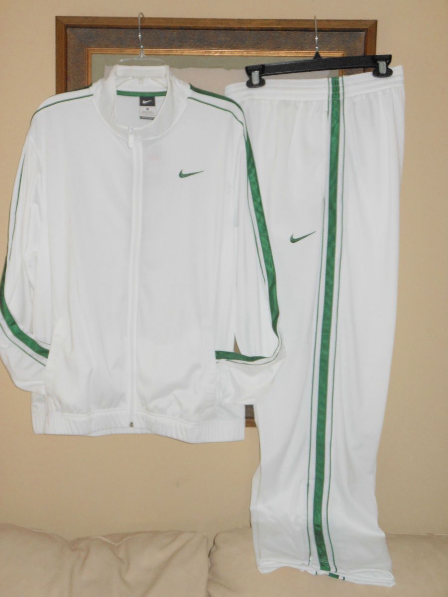 Nike Mens White Basketball Tracksuit Warmup Jogging Pants Jacket L Xl On Popscreen
